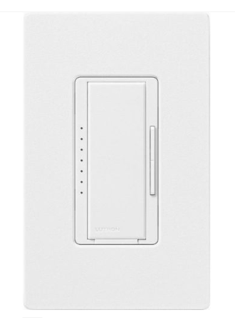 Lutron Maestro LED+ dimmer switch in Snow White