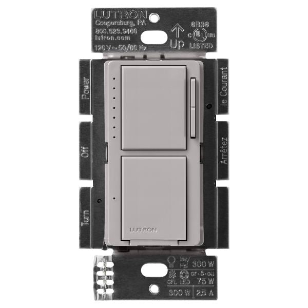Lutron Maestro LED+ dimmer switch in Gray