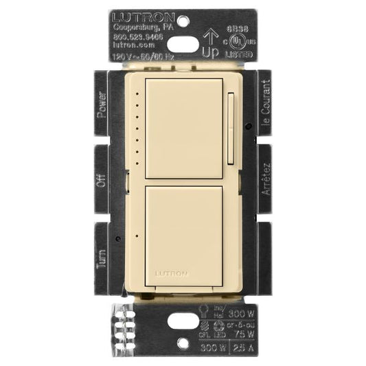 Lutron Maestro LED+ dimmer switch in Ivory