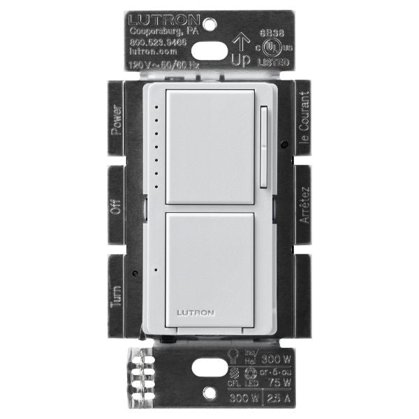 Lutron Maestro LED+ dimmer switch in Palladium