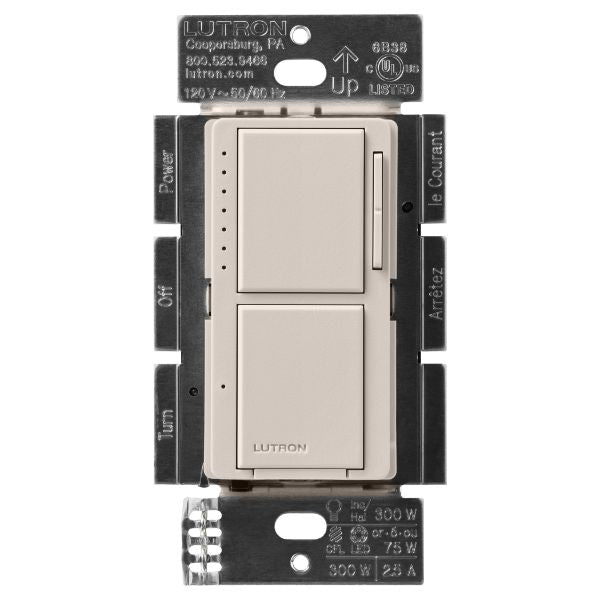 Lutron Maestro LED+ dimmer switch in Taupe