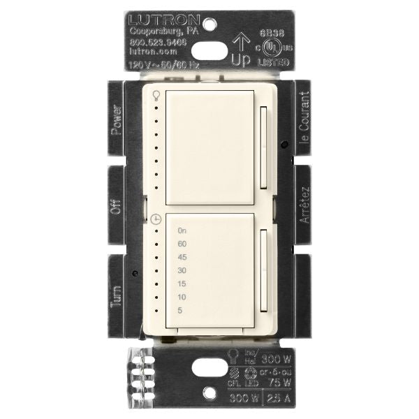 Lutron Maestro LED+ dimmer switch in Biscuit