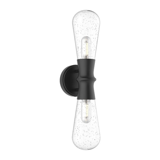 Alora Mood Marcel clear bubble glass exterior wall sconce EW464002BKCB