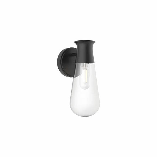 Alora Mood Marcel WV464001MB 5-Inch Wall Vanity Light in Matte Black with Clear Bubble Glass Shade
