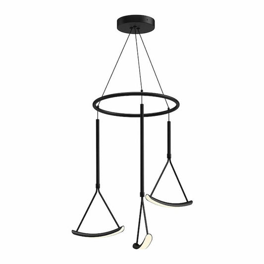 Kuzco Lighting Mobil CH81527-BK LED chandelier with black finish and modern sculptural design for contemporary interiors