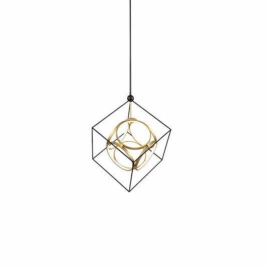Kuzco Lighting Monza CH19226-BK-AN LED chandelier with black and antique nickel finish and modern sculptural design for contemporary interiors
