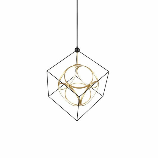 Kuzco Lighting Monza CH19234-BK-AN LED chandelier with black and antique nickel finish and modern sculptural design for contemporary interiors