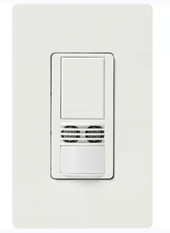 Lutron Maestro dual-tech vacancy sensor switch in Snow White