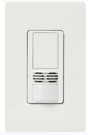 Lutron Maestro dual-tech vacancy sensor switch in Snow White