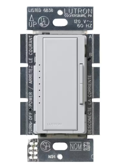 Lutron Maestro dimmer switch in Palladium