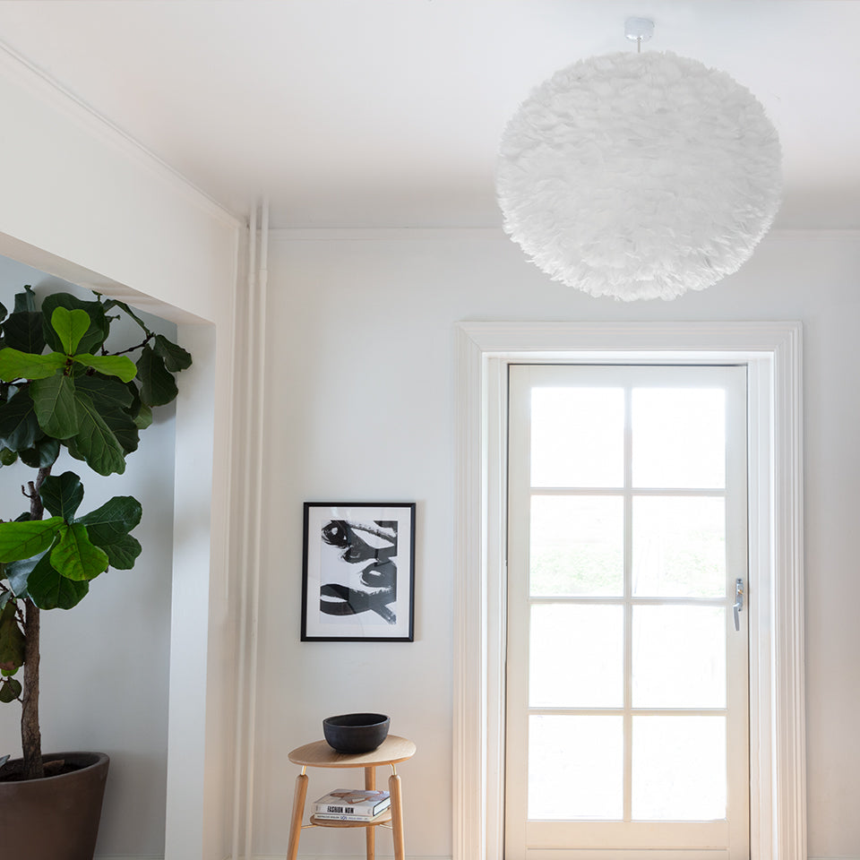 UMAGE Eos XL White Replacement Shade — styled interior view