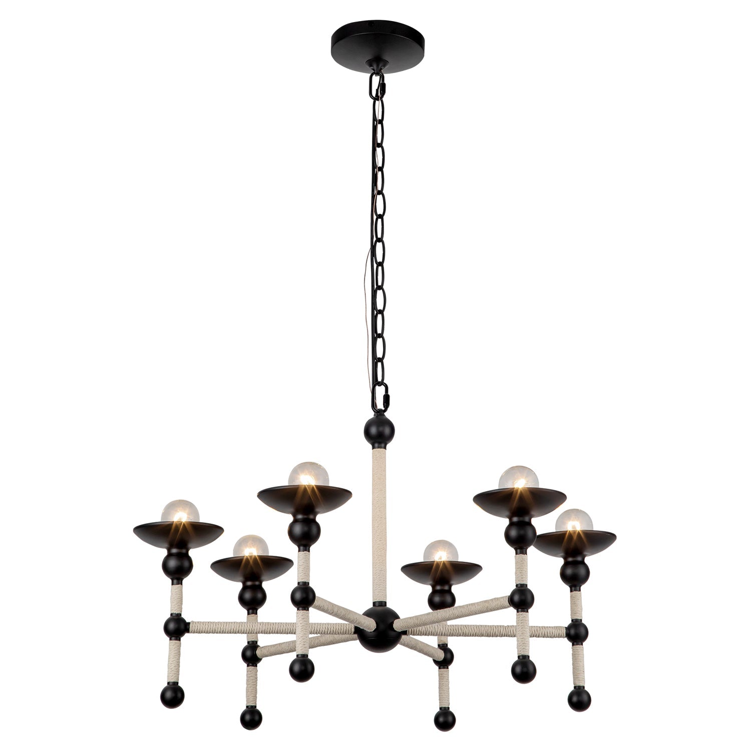 Alora Nadine matte black chandelier CH343625MBCN