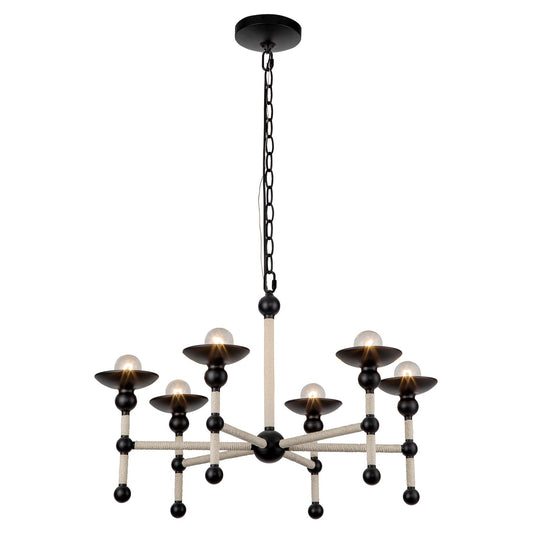 Alora Nadine matte black chandelier CH343625MBCN
