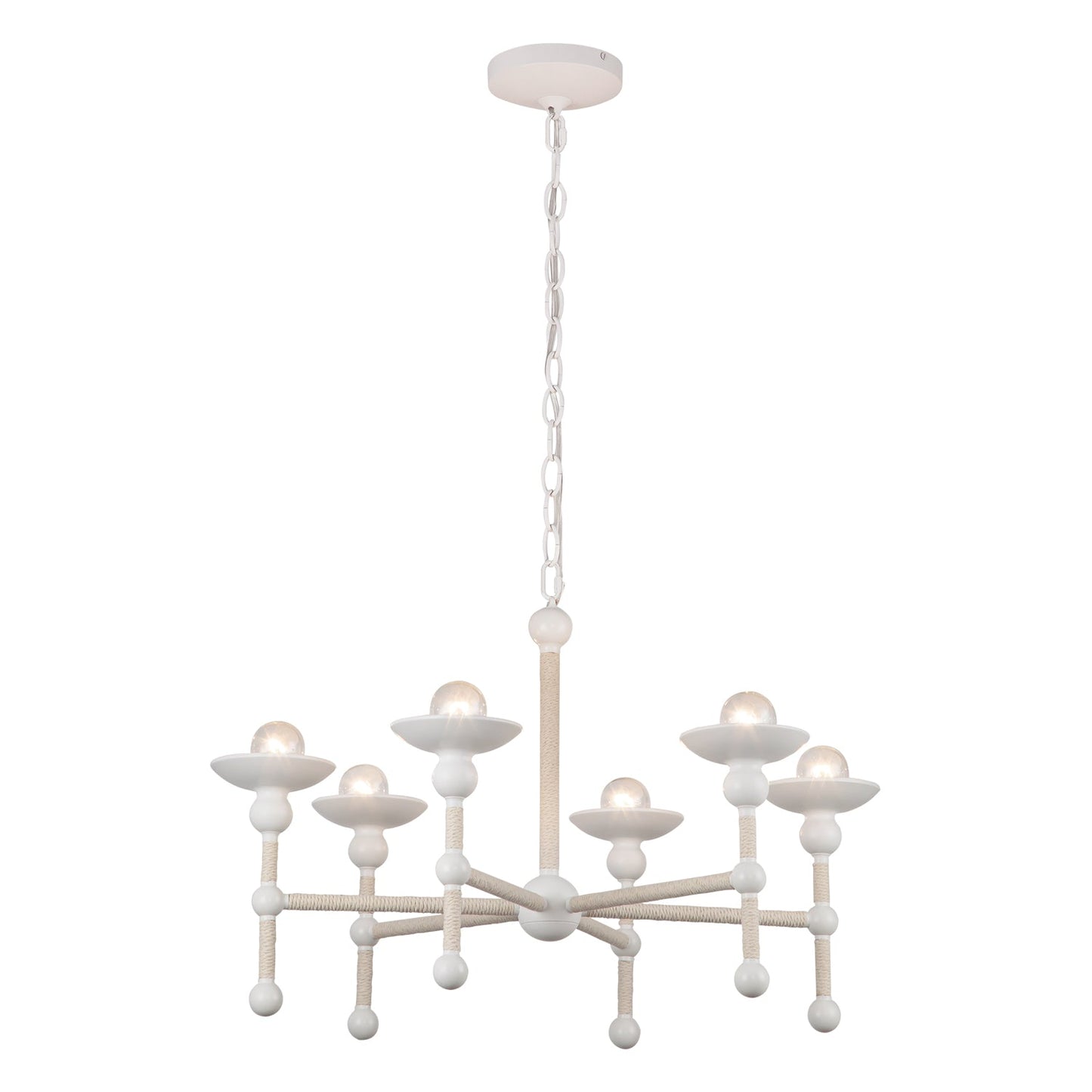 Alora Nadine matte white chandelier CH343625MWCN