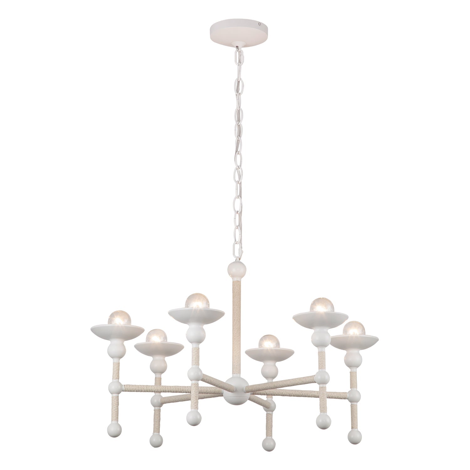 Alora Nadine matte white chandelier CH343625MWCN