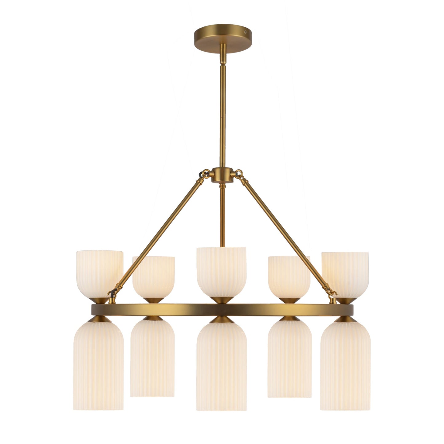Alora Mood Nelly brushed gold chandelier CH442626BGGR