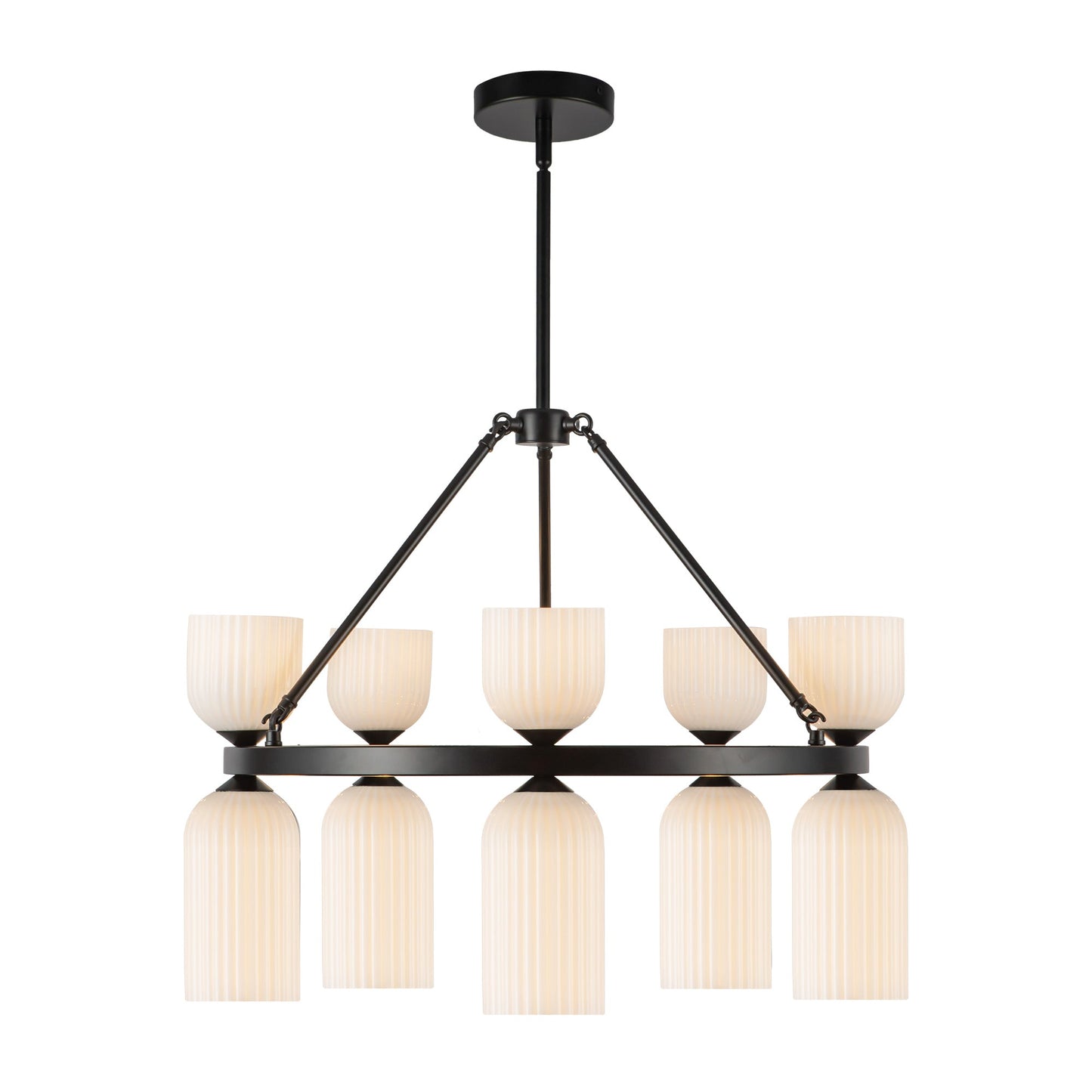 Alora Mood Nelly matte black chandelier CH442626MBGR