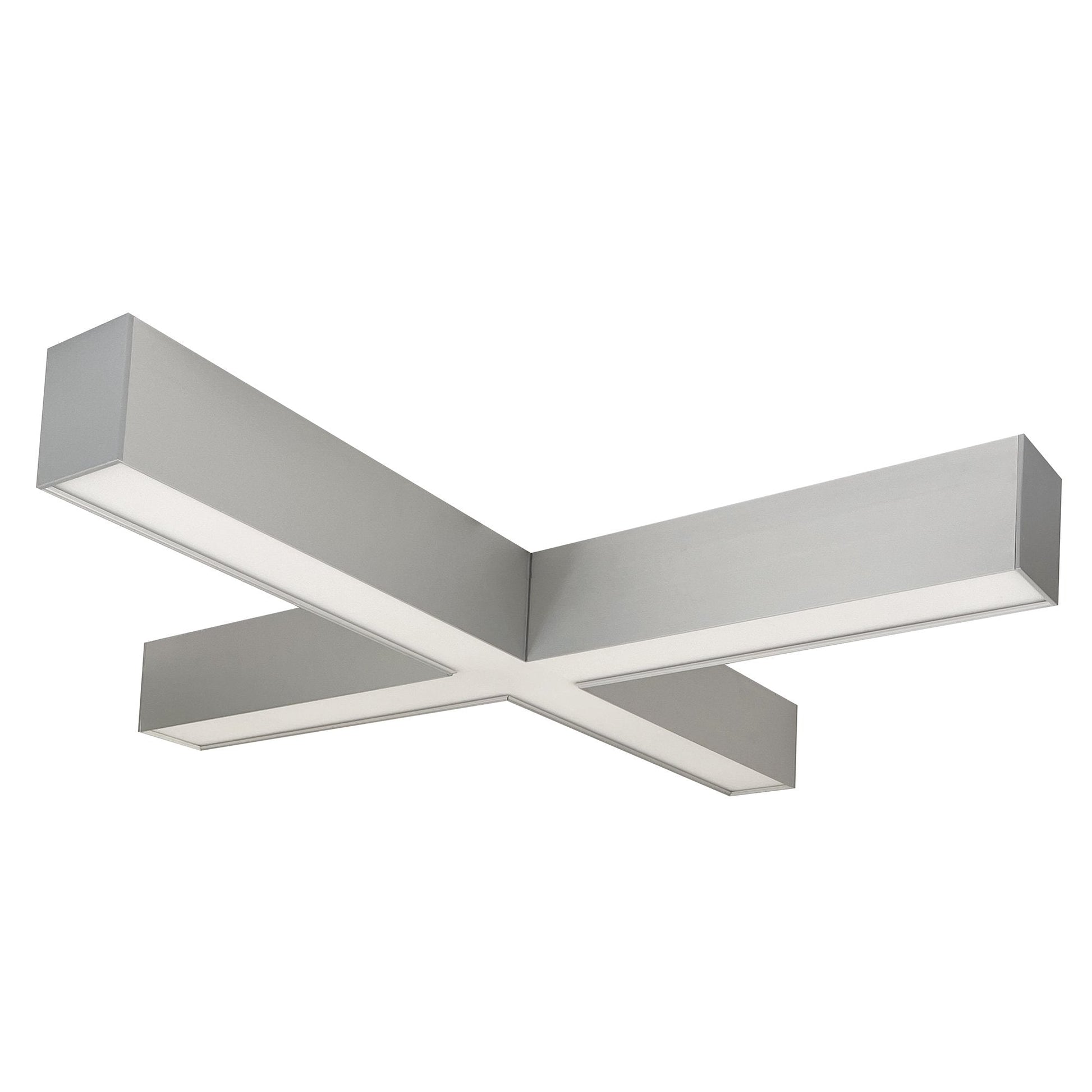 Nora Lighting NLUD-X334A/OS "X" Shaped L-Line LED Indirect/Direct Linear, 6028lm / Selectable CCT, Aluminum finish, with M...