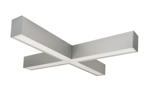 Nora Lighting NLUD-X334A "X" Shaped L-Line LED Indirect/Direct Linear, 6028lm / Selectable CCT, Aluminum finish