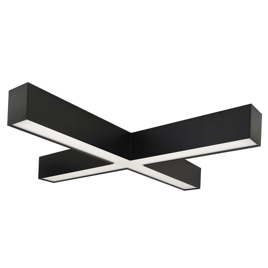 Nora Lighting NLUD-X334B/OS "X" Shaped L-Line LED Indirect/Direct Linear, 6028lm / Selectable CCT, Black finish, with Moti...
