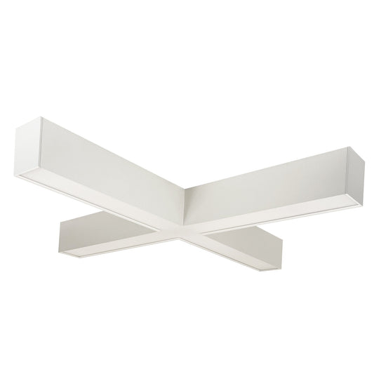 Nora Lighting NLUD-X334W/OS "X" Shaped L-Line LED Indirect/Direct Linear, 6028lm / Selectable CCT, White finish, with Moti...