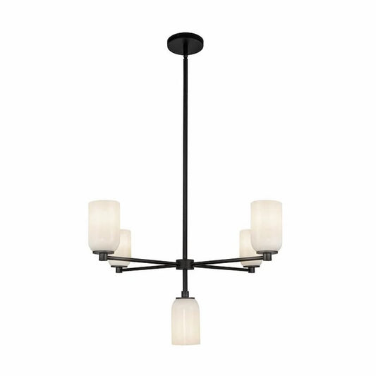 Kuzco Nola CH57731 31-inch 5-light chandelier with black finish and modern balanced arm design
