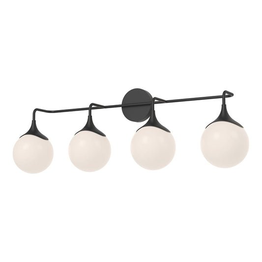 Alora Mood Nouveau matte black vanity light VL505136MBOP