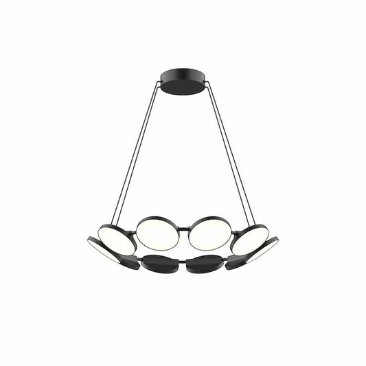 Kuzco Novel CH72225-BK-UNV-010 25-inch LED chandelier with black finish and adjustable illuminated disk design