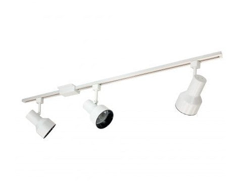 Nora Lighting NTL-150 4-ft Track Pack with (3) Step Cylinder PAR30 Track Heads, White