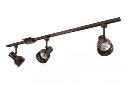 Nora Lighting NTL-150BZ 4-ft Track Pack with (3) Step Cylinder PAR30 Track Heads, Bronze