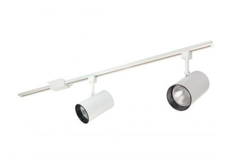 Nora Lighting NTL-151/2H 4-ft Track Pack with (2) Flat Back Cylinder PAR30 Track Heads, White
