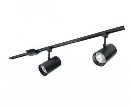Nora Lighting NTL-151B/2H 4-ft Track Pack with (2) Flat Back Cylinder PAR30 Track Heads, Black