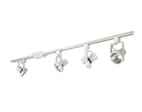 Nora Lighting NTL-158/4H 4-ft Track Pack with (4) Gimbal Ring PAR30 Track Heads, White