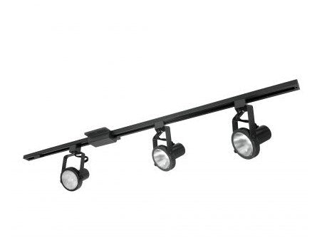 Nora Lighting NTL-158B 4-ft Track Pack with (3) Gimbal Ring PAR30 Track Heads, Black