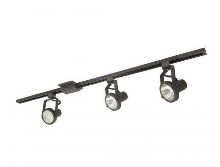 Nora Lighting NTL-158BZ 4-ft Track Pack with (3) Gimbal Ring PAR30 Track Heads, Bronze