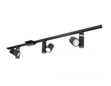 Nora Lighting NTLE-845930B 4-ft Track Pack with (3) Aiden 1150lm LED Track Heads, 3000K, Black Finish