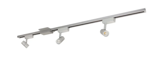 Nora Lighting NTLE-85027S 4-ft Track Pack with (3) Aiden 800lm LED 80+ CRI 2700K Track Heads, Silver