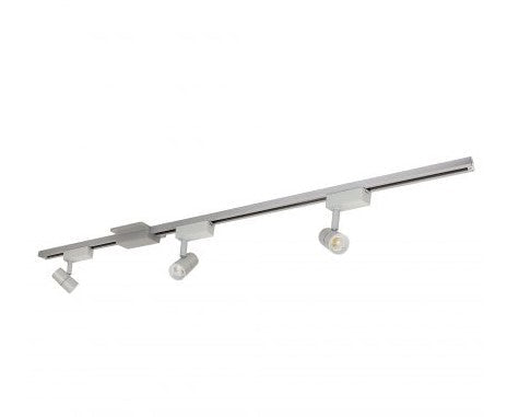 Nora Lighting NTLE-850930S 4-ft Track Pack with (3) Aiden 800lm LED Track Heads, 3000K, Silver Finish