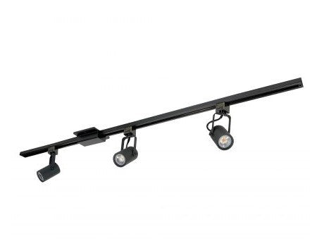 Nora Lighting NTLE-860L92710B 4-ft Track Pack with (3) MAY 800lm LED Track Heads, 2700K, Black Finish