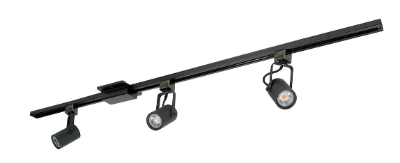 Nora Lighting NTLE-860L93010B 4-ft Track Pack with (3) MAY 800lm LED Track Heads, 3000K, Black Finish
