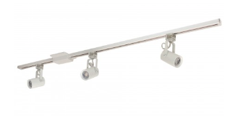 Nora Lighting NTLE-860L93010W 4-ft Track Pack with (3) MAY 800lm LED Track Heads, 3000K, White Finish