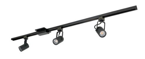 Nora Lighting NTLE-860L93510B 4-ft Track Pack with (3) MAY 800lm LED Track Heads, 3500K, Black Finish