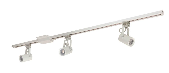 Nora Lighting NTLE-860L93510W 4-ft Track Pack with (3) MAY 800lm LED Track Heads, 3500K, White Finish