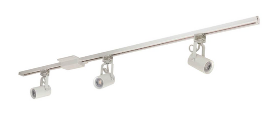 Nora Lighting NTLE-860L93510W 4-ft Track Pack with (3) MAY 800lm LED Track Heads, 3500K, White Finish