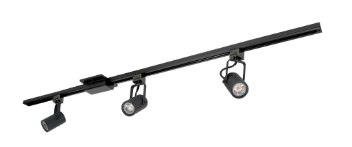 Nora Lighting NTLE-860L94010B 4-ft Track Pack with (3) MAY 800lm LED Track Heads, 4000K, Black Finish