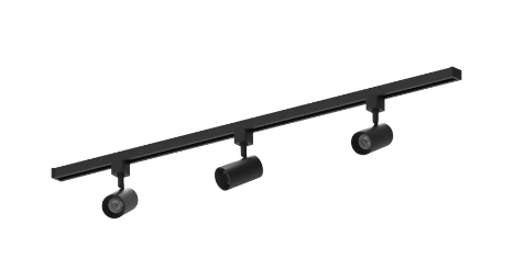Nora Lighting NTLE-864927NB 4-ft Track Pack with (3) MAX Mini 1000lm LED Track Heads, 2700K, Black Finish