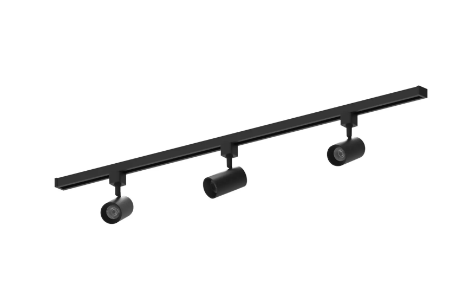 Nora Lighting NTLE-864930NB 4-ft Track Pack with (3) MAX Mini 1000lm LED Track Heads, 3000K, Black Finish