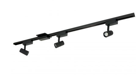 Nora Lighting NTLE-865940FB 4-ft Track Pack with (3) MAX 2450lm 4000K Flood Optic LED Track Heads, Black