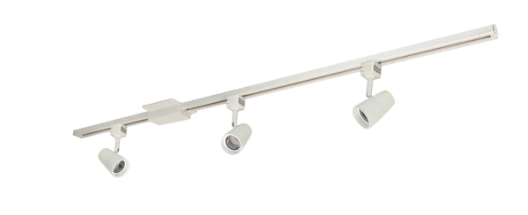 Nora Lighting NTLE-870930W 4-ft Track Pack with (3) MAC 800lm LED Track Heads, 3000K, White Finish