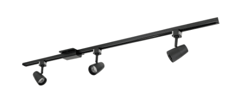 Nora Lighting NTLE-870935B 4-ft Track Pack with (3) MAC 800lm LED Track Heads, 3500K, Black Finish